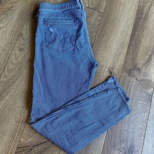 Mother striped distressed jeans